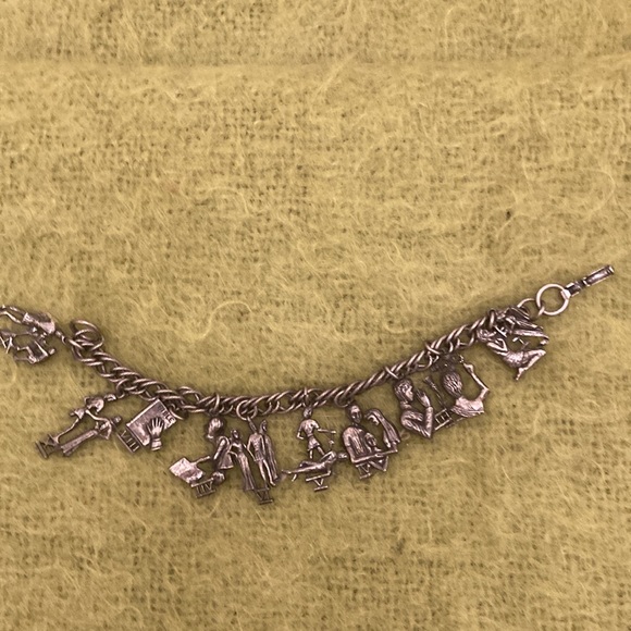 Vintage (Mid-Century) Pewter 10 Commandments Charm Bracelet - Picture 13 of 14
